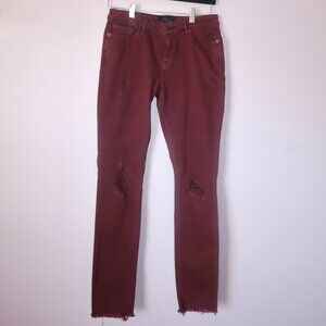 Lucky Brand Lolita Skinny Jeans 6/28 Stretch Denim Women's Plum Distressed
